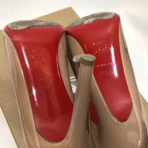 Christian Louboutin Women's 38.5 Heels Nude Pigalle 100mm - Picture 6 of 10